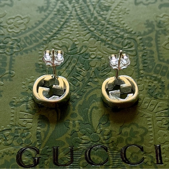 Gucci Sterling Silver Interlocking G Earrings - Picture 3 of 9